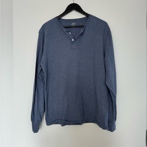 J. Crew Broken In Henley Blue Long Sleeve T-Shirt